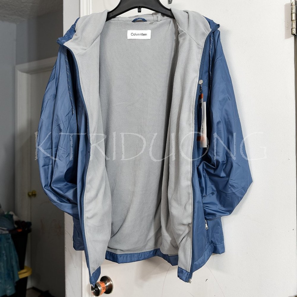 Calvin Klein Womens Zip Front Windbreaker BLUE - Picture 4 of 8